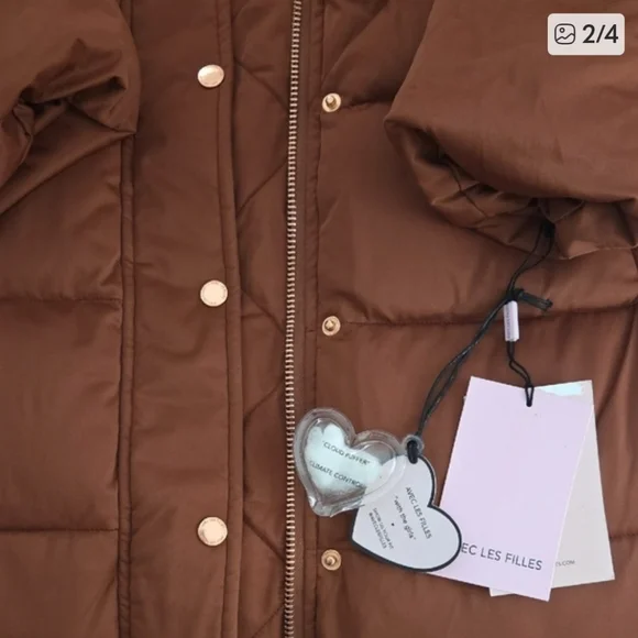 Avec Les Filles Rust Ultra Long Maxi Water Repellent Coat Rose Gold Hardware - Picture 5 of 9